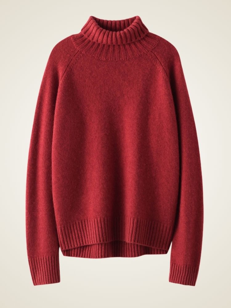 Lanlycashmere Fitted Cashmere Turtleneck Sweater – Cropped Slim Knit Pullover