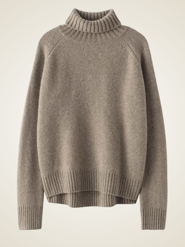 Lanlycashmere Fitted Cashmere Turtleneck Sweater – Cropped Slim Knit Pullover