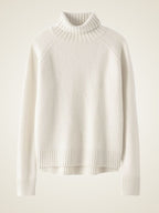 Lanlycashmere Fitted Cashmere Turtleneck Sweater – Cropped Slim Knit Pullover