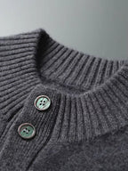 Lanlycashmere Men Crew Neck Cashmere Cardigan
