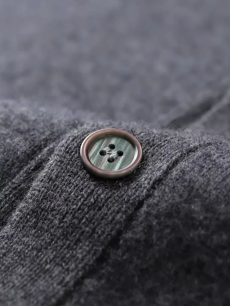 Lanlycashmere Men Crew Neck Cashmere Cardigan