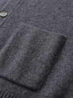 Lanlycashmere Men Crew Neck Cashmere Cardigan