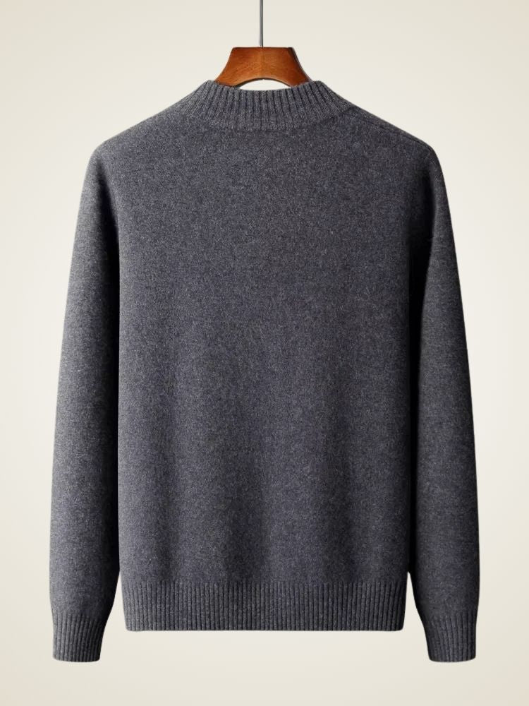 Lanlycashmere Men Crew Neck Cashmere Cardigan