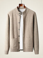 Lanlycashmere Men Crew Neck Cashmere Cardigan