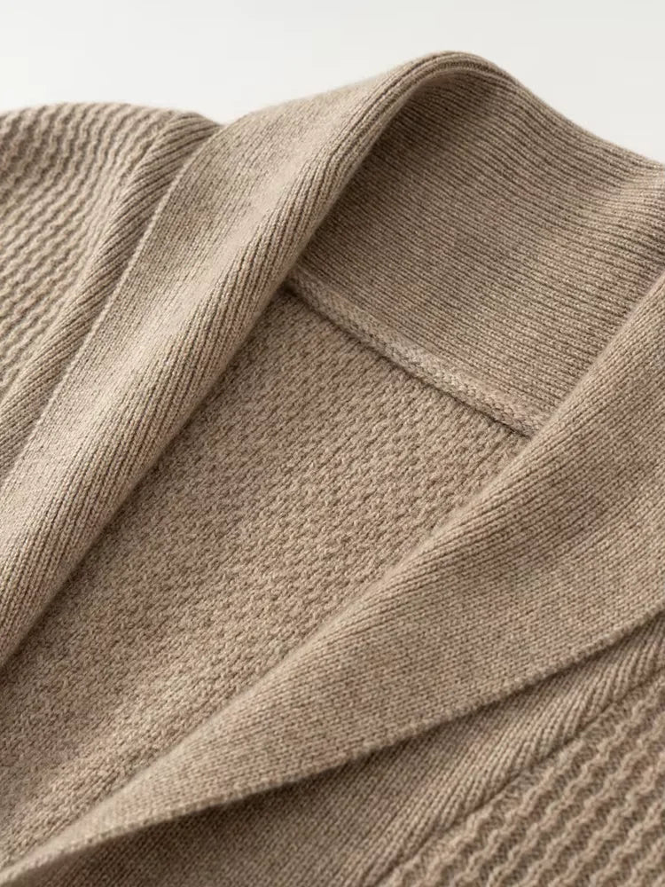 Lanlycashmere Men Shawl Collar Cashmere Cardigan