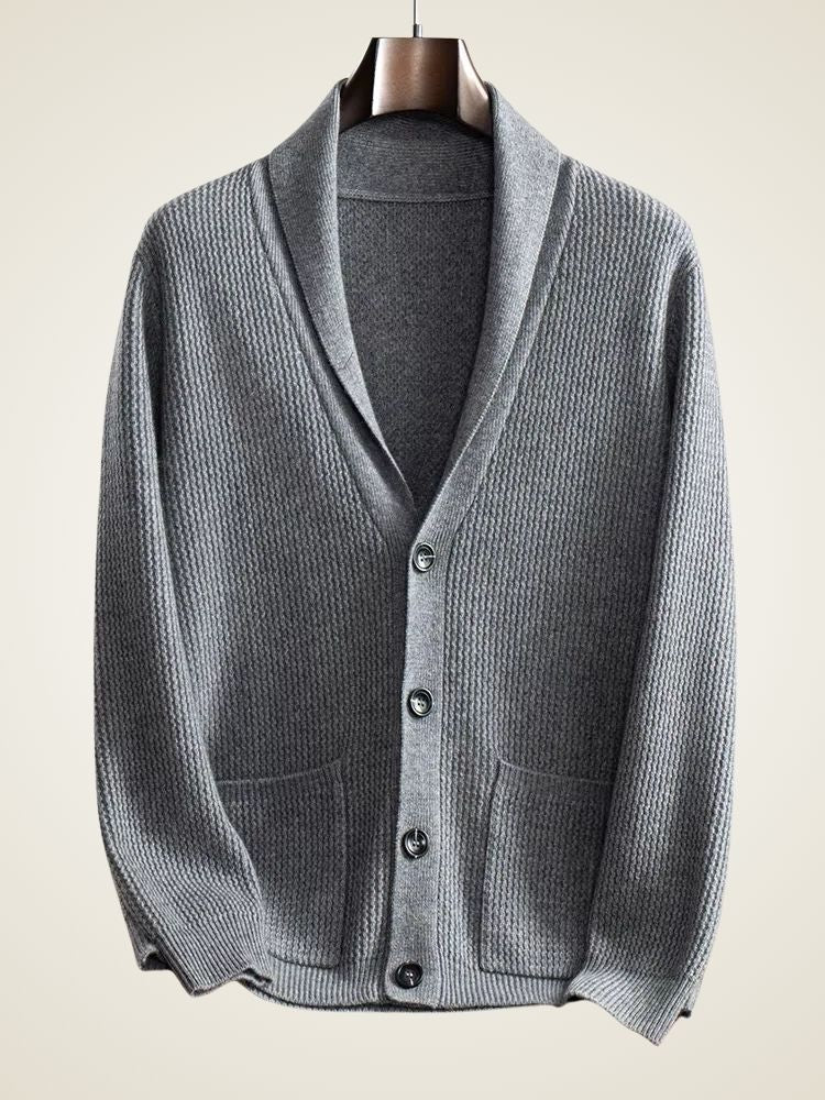 Lanlycashmere Men Shawl Collar Cashmere Cardigan