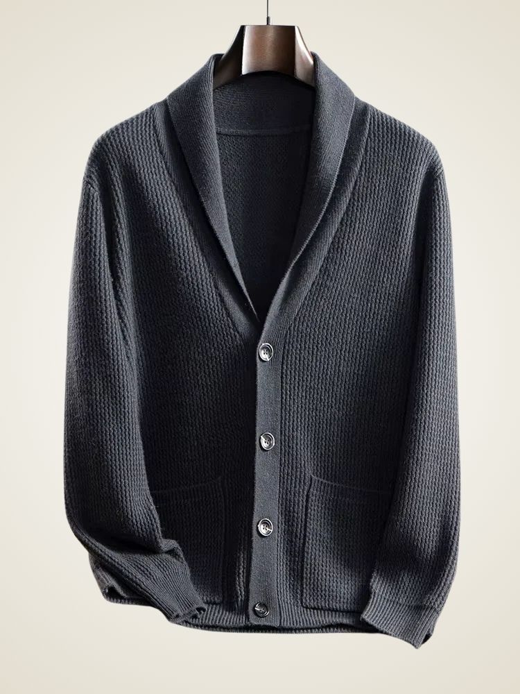 Lanlycashmere Men Shawl Collar Cashmere Cardigan