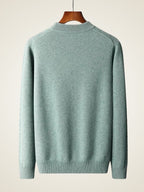 Lanlycashmere Men’s Cable Knit Crew Neck Cashmere Sweater
