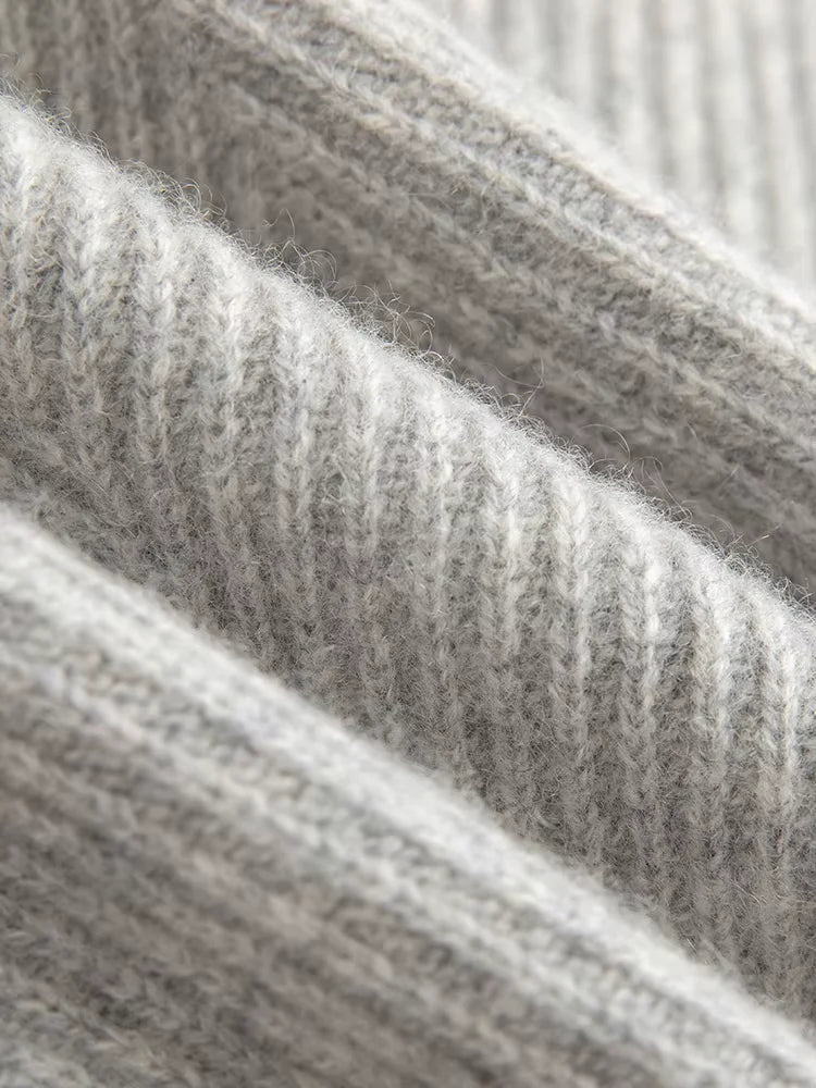 Lanlycashmere Men’s Herringbone Crew Neck Cashmere Sweater