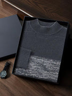 Lanlycashmere Men’s Mock Neck Cashmere Sweater