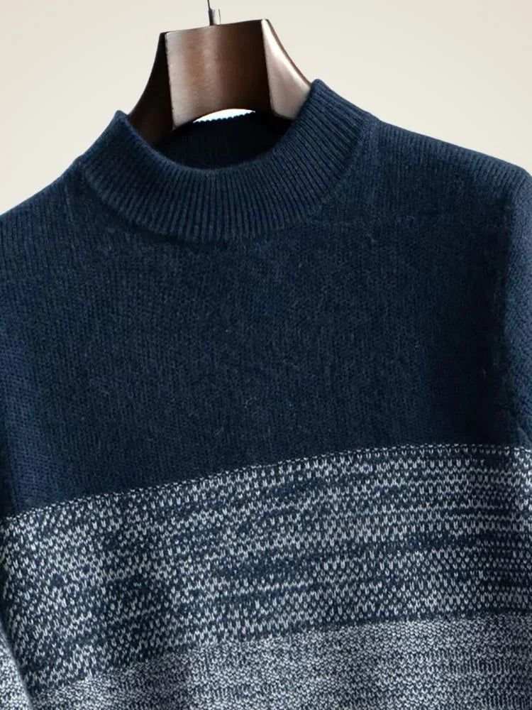 Lanlycashmere Men’s Mock Neck Cashmere Sweater