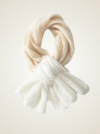 Lanlycashmere Ruffle Cashmere Scarf – Colorblock Soft Knit Wrap
