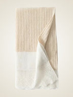 Lanlycashmere Ruffle Cashmere Scarf – Colorblock Soft Knit Wrap
