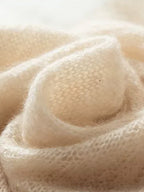 Lanlycashmere Ruffle Cashmere Scarf – Colorblock Soft Knit Wrap
