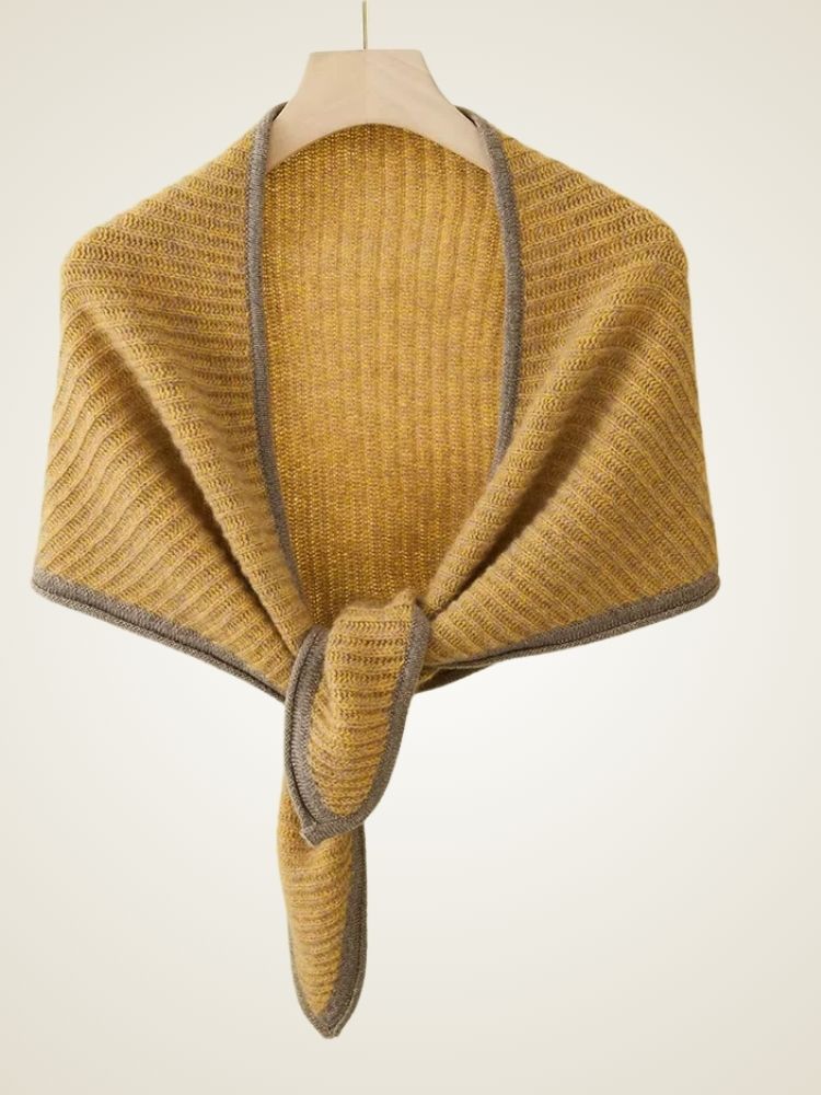 Lanlycashmere Triangle Cashmere Scarf – Reversible Soft Knit Wrap