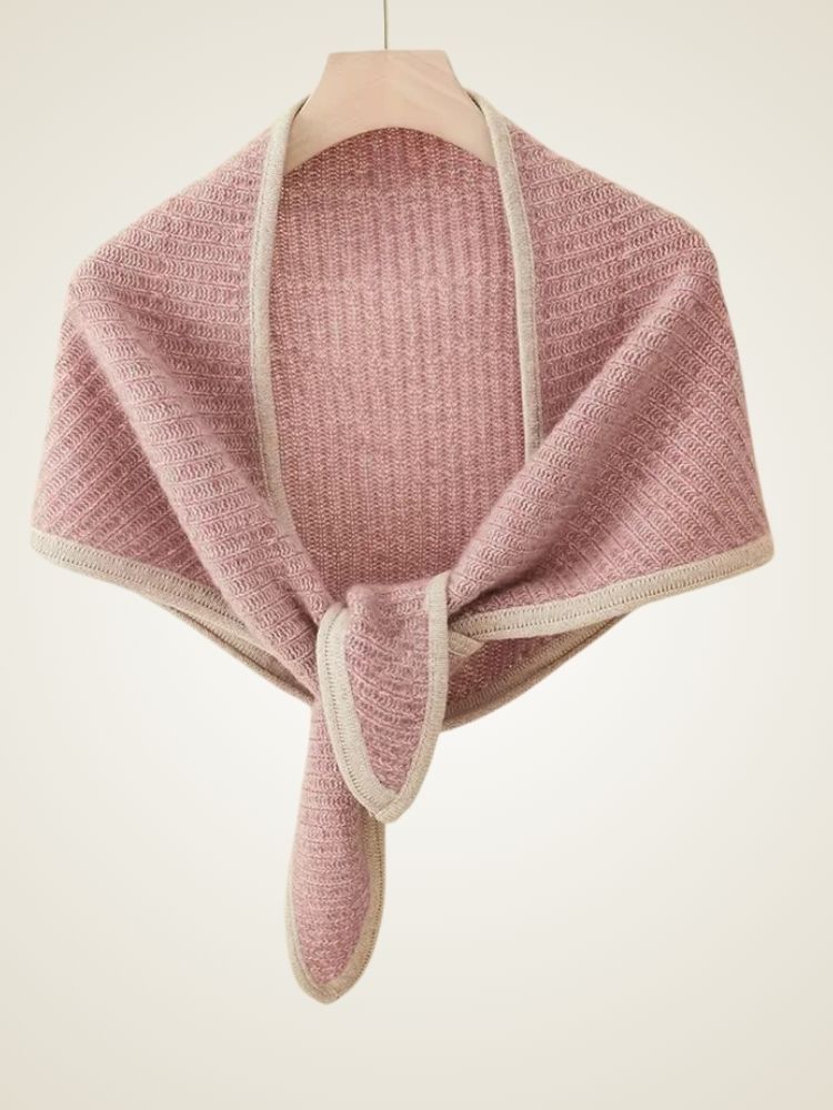 Lanlycashmere Triangle Cashmere Scarf – Reversible Soft Knit Wrap