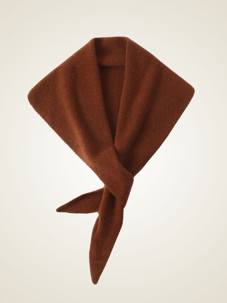 Lanlycashmere Triangle Cashmere Scarf – Tie Knot Soft Knit Neck Wrap