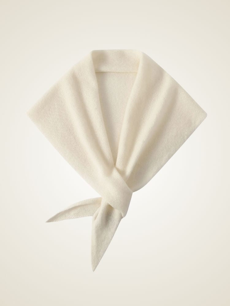 Lanlycashmere Triangle Cashmere Scarf – Tie Knot Soft Knit Neck Wrap