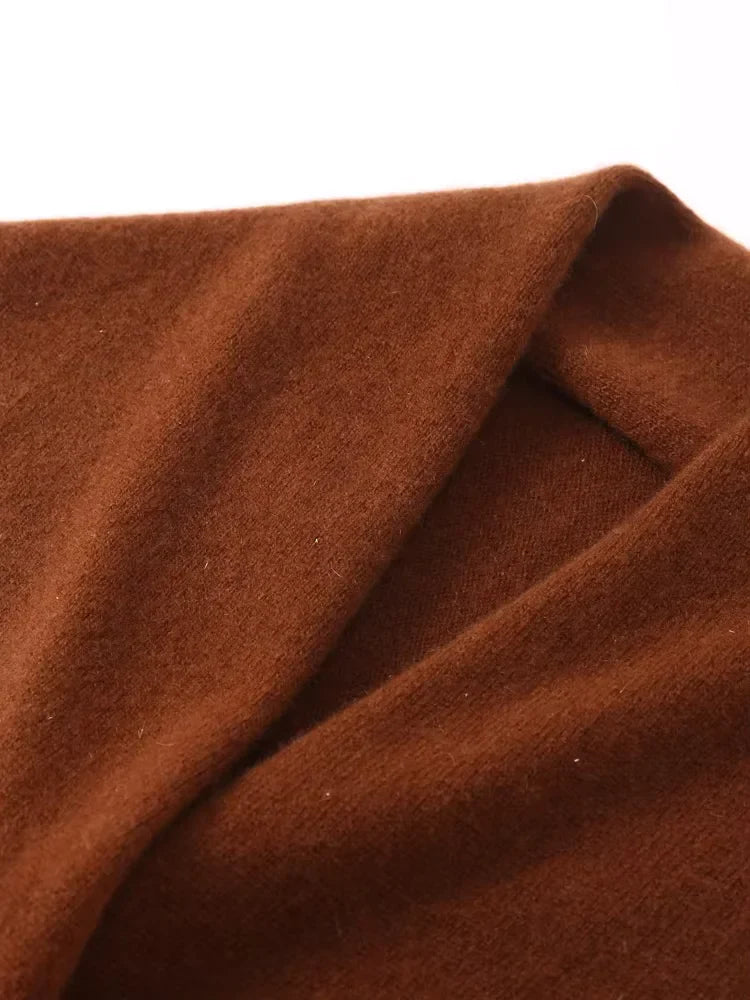 Lanlycashmere Triangle Cashmere Scarf – Tie Knot Soft Knit Neck Wrap