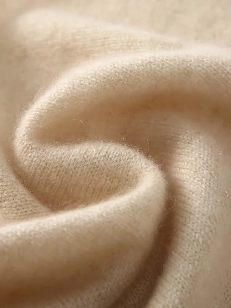 Lanlycashmere Triangle Cashmere Scarf – Tie Knot Soft Knit Neck Wrap