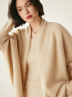 Lanlycashmere Women Cashmere Shawl Cardigan