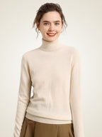 Lanlycashmere Women Cashmere Turtleneck Top – Lightweight Base Layer Sweater