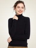 Lanlycashmere Women Cashmere Turtleneck Top – Lightweight Base Layer Sweater