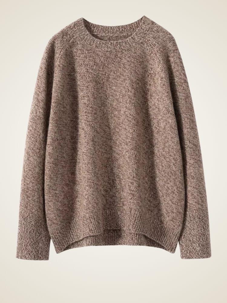 Lanlycashmere Women Crew Neck Cashmere Sweater 