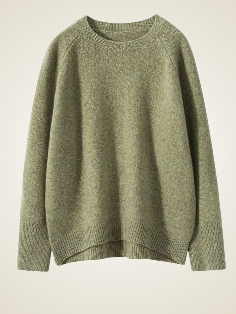 Lanlycashmere Women Crew Neck Cashmere Sweater 