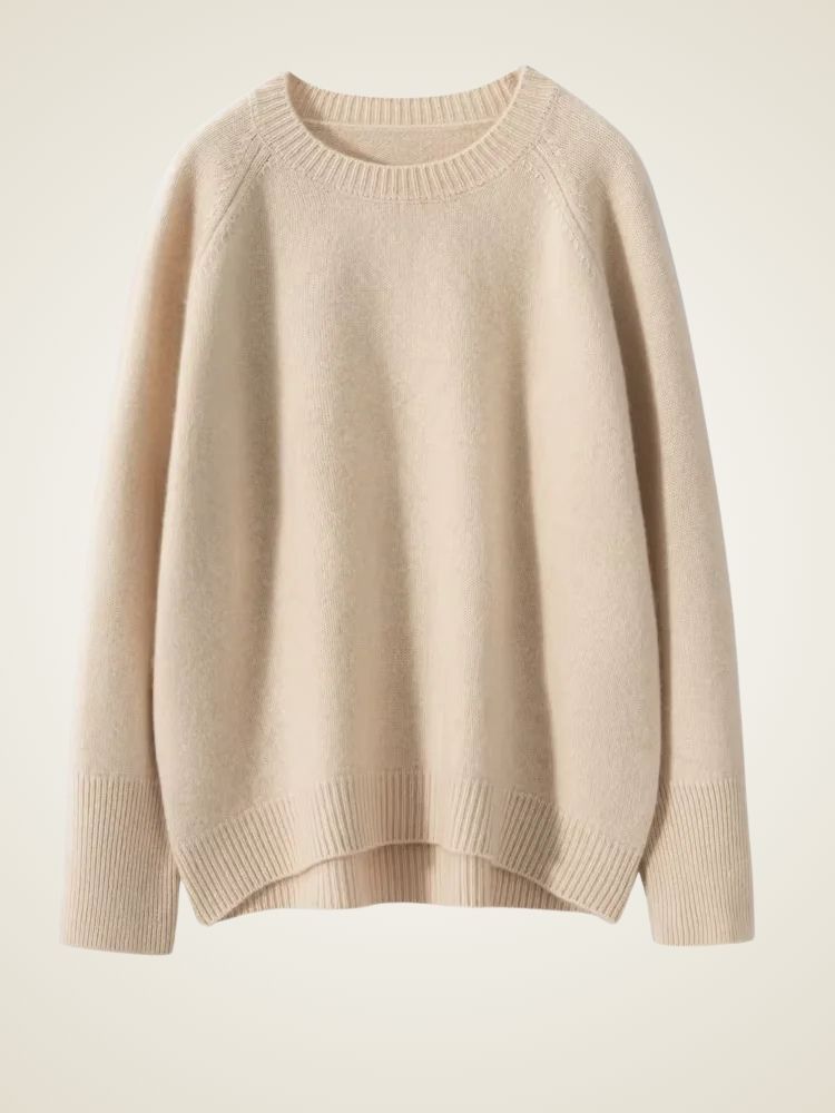 Lanlycashmere Women Crew Neck Cashmere Sweater 