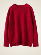Lanlycashmere Women Crew Neck Cashmere Sweater 