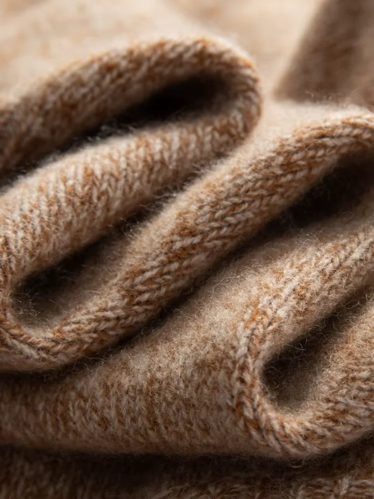 Lanlycashmere Women Crew Neck Cashmere Sweater 