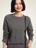 Lanlycashmere Women Crewneck Cashmere Sweater 