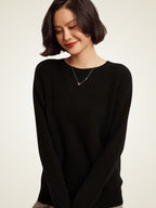 Lanlycashmere Women Crewneck Cashmere Sweater 