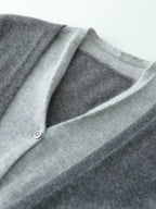 Lanlycashmere Women Faux Layered Cashmere Cardigan 