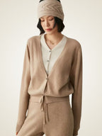 Lanlycashmere Women Faux Layered Cashmere Cardigan –