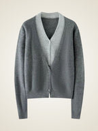 Lanlycashmere Women Faux Layered Cashmere Cardigan –