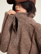 Lanlycashmere Women Half Zip Cashmere Sweater
