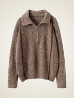 Lanlycashmere Women Half Zip Cashmere Sweater