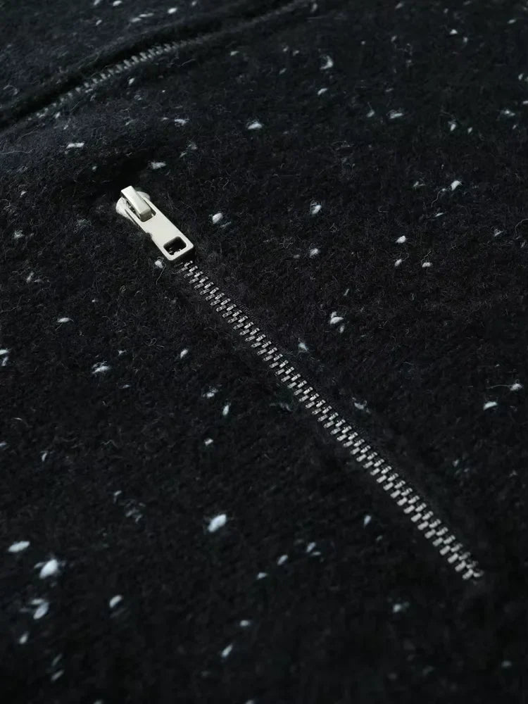 Lanlycashmere Women Zip Cashmere Cardigan