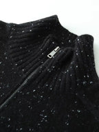 Lanlycashmere Women Zip Cashmere Cardigan