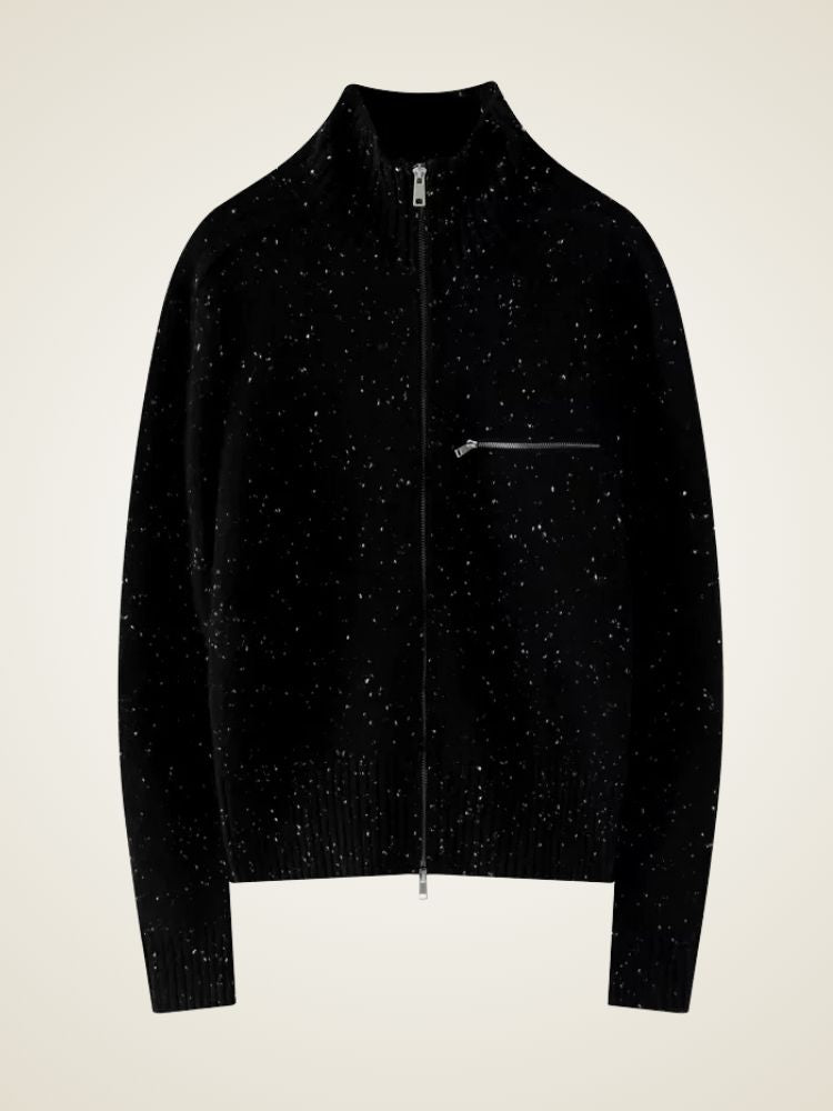 Lanlycashmere Women Zip Cashmere Cardigan