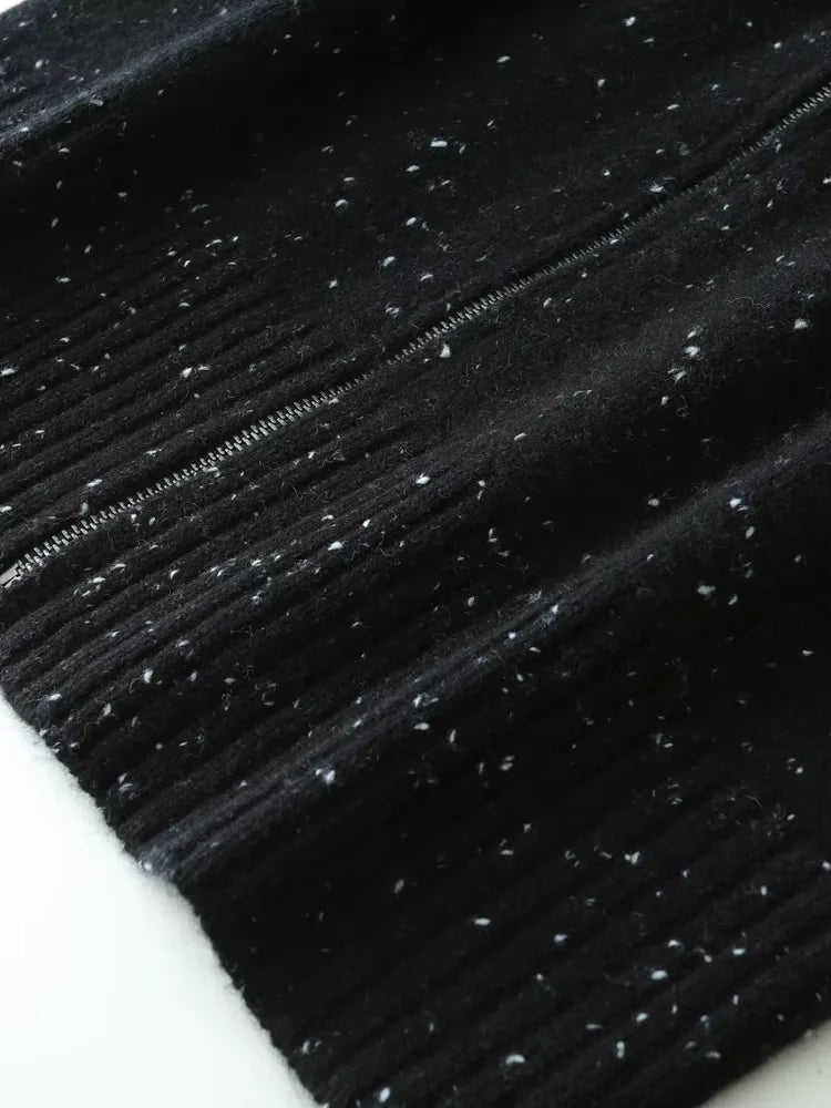 Lanlycashmere Women Zip Cashmere Cardigan