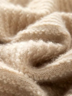 Lanlycashmere Women Zip Cashmere Cardigan – Ribbed Stand Collar Knit Sweater