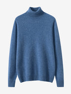 LanlyCashmere Men's Mongolian Cashmere Roll Neck Turtleneck Sweater