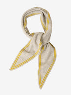 Lanly Cashmere Triangle Scarf - 100% Premium Knit Striped Neckerchief