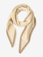 Lanly Cashmere Triangle Scarf - 100% Premium Knit Striped Neckerchief