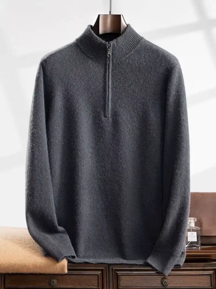 Men’s 100% Cashmere Half-Zip Sweater