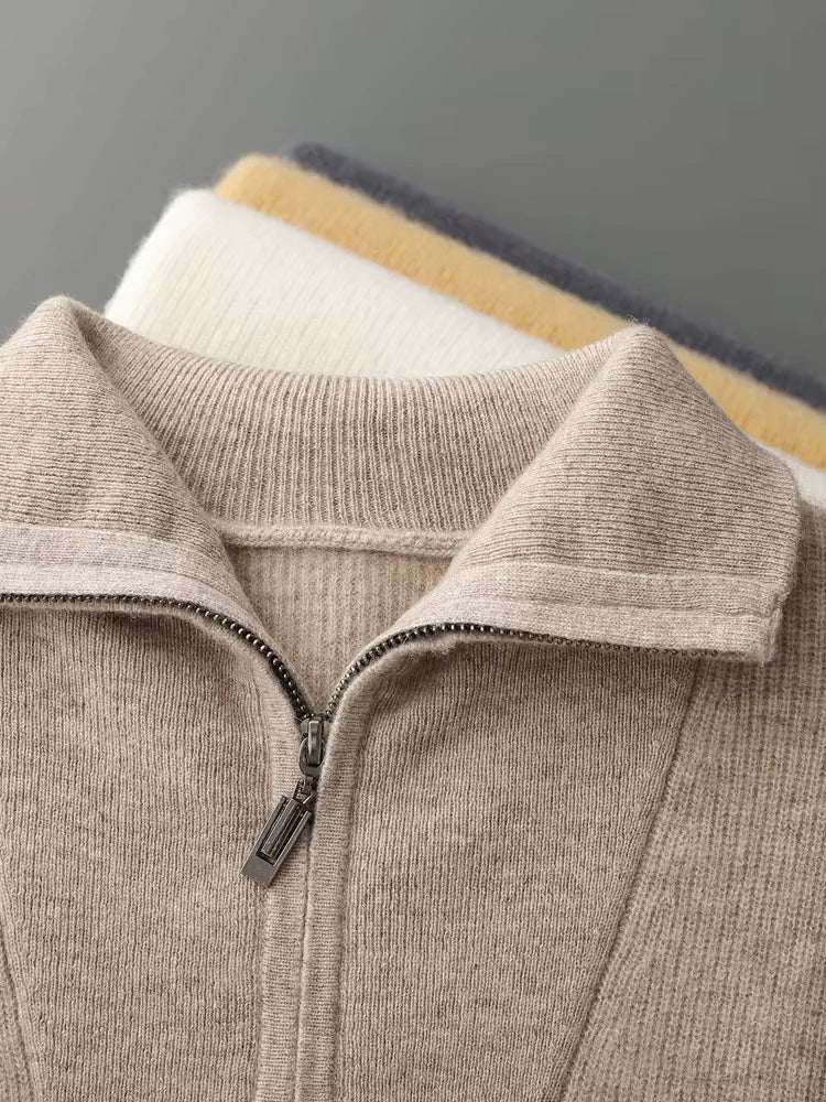 Men’s 100% Cashmere Quarter Zip Sweater
