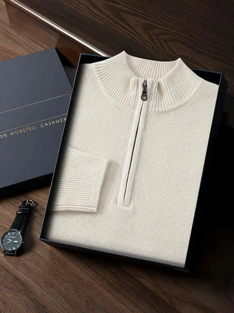 Men’s 100% Cashmere Half-Zip Sweater